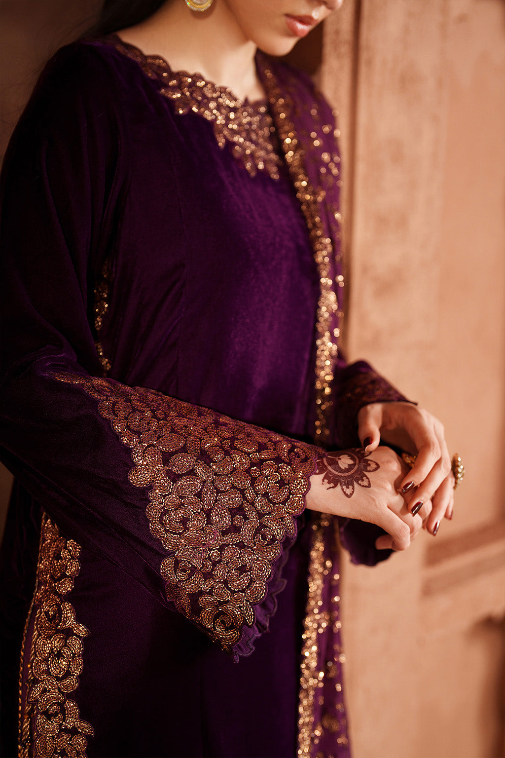 Iznik | Velvet 25 | IV-57 Embroidered Velvet by Iznik - Designer Dress - Type : Ladies Clothes - Available at Libayah - 100% Original 