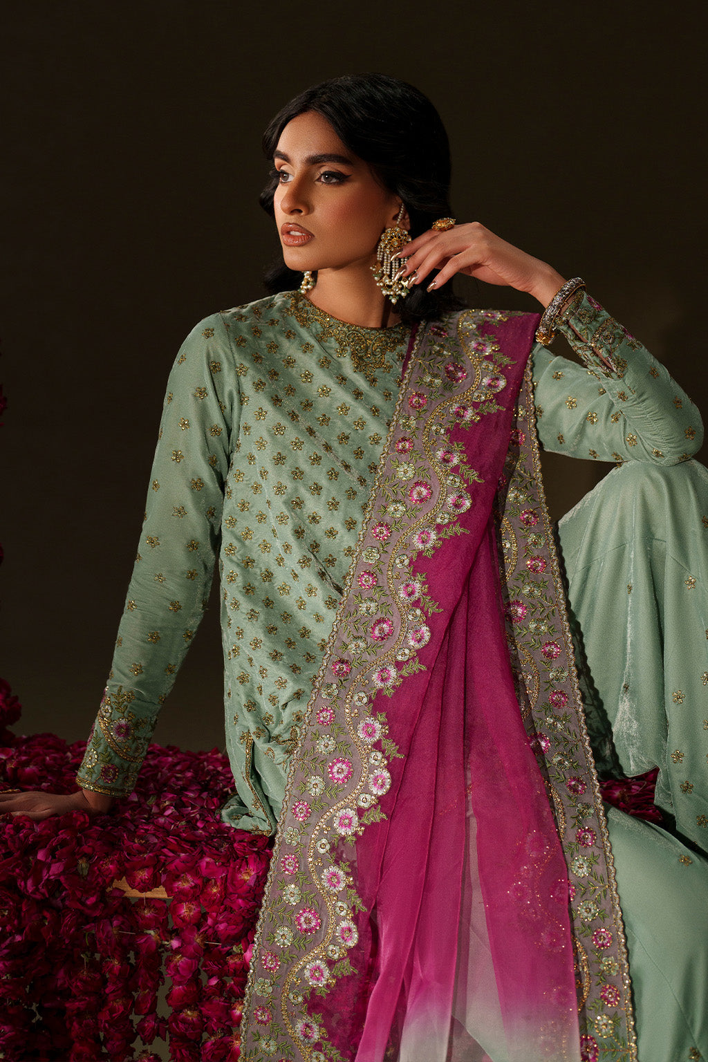 Iznik | Velvet 25 | IV-73 Embroidered Velvet by Iznik - Designer Dress - Type : Ladies Clothes - Available at Libayah - 100% Original 