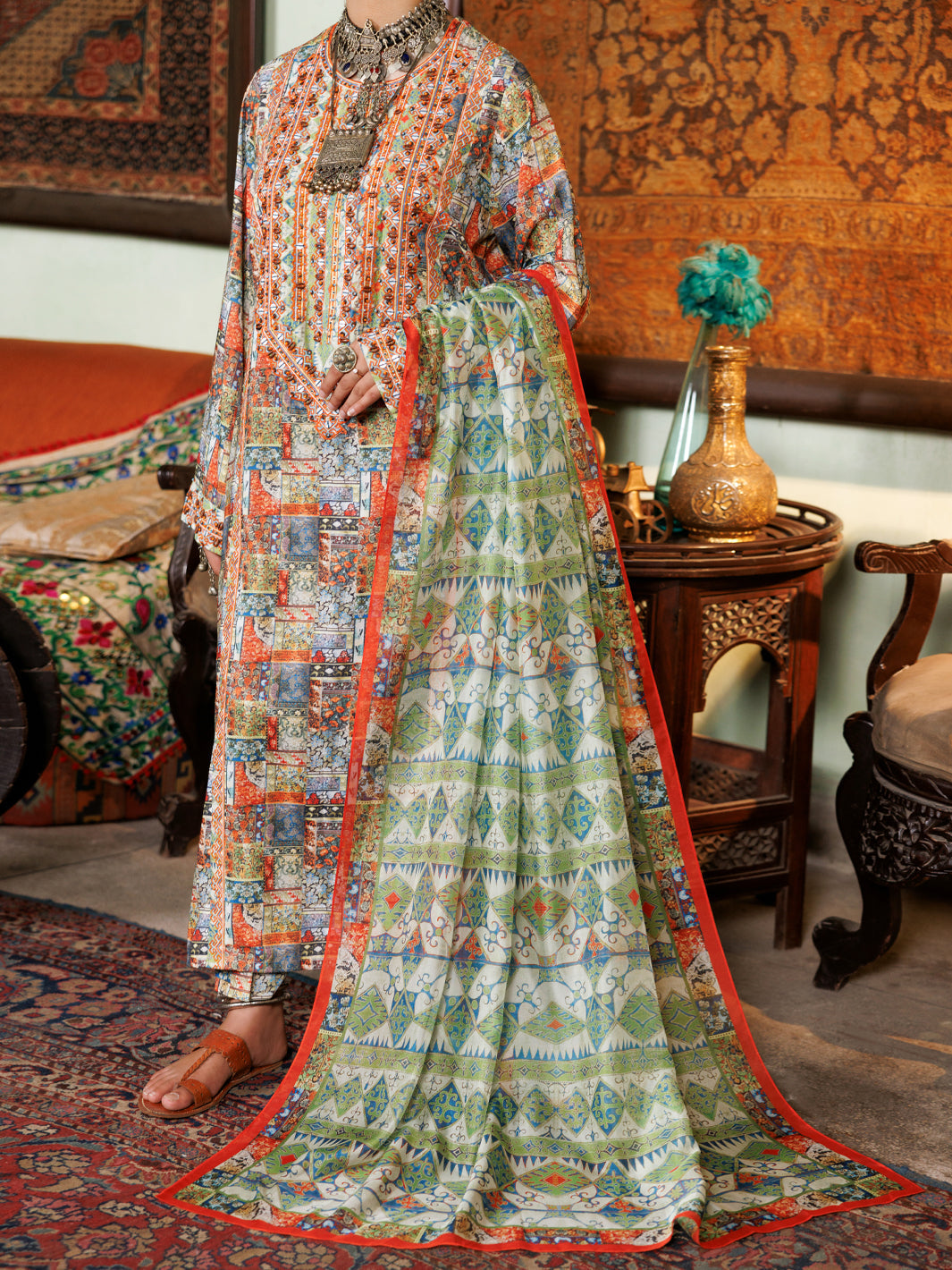 Almirah | Lok Wirsa Signature Collection | ALP-3PS-1960A by Almirah - Designer Dress - Type: Formal - Available at Libayah - 100% Original