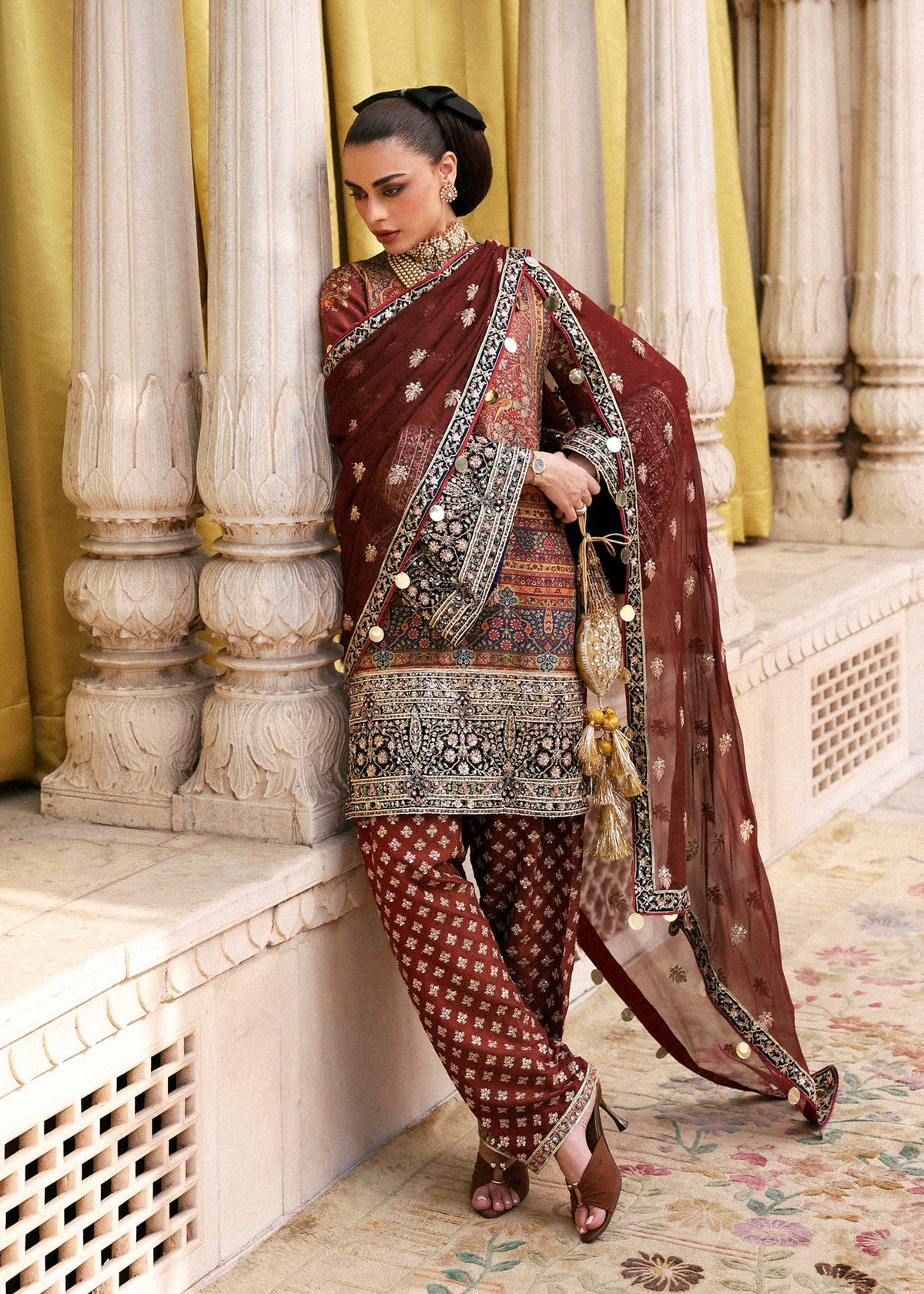 Hussain Rehar | Luxury Pret AW 25 | Brickelle by Hussain Rehar - Designer Dress  - Type : Ladies Clothes - Available at Libayah - 100% Original 