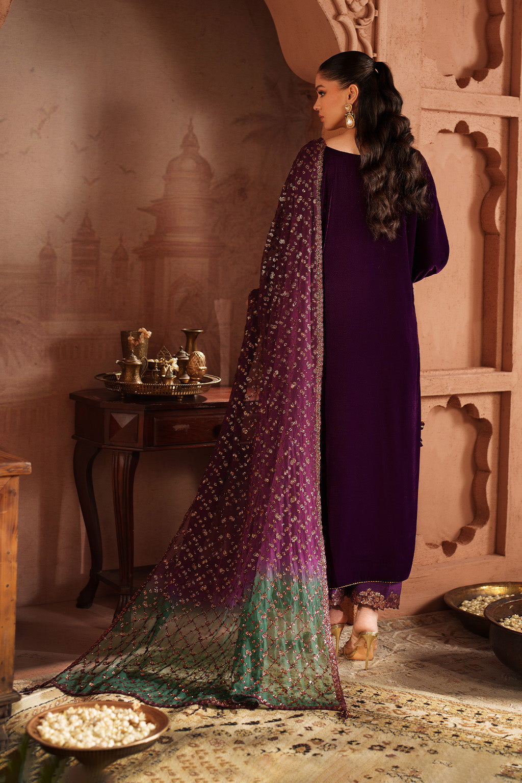 Iznik | Velvet 25 | IV-57 Embroidered Velvet by Iznik - Designer Dress - Type : Ladies Clothes - Available at Libayah - 100% Original 