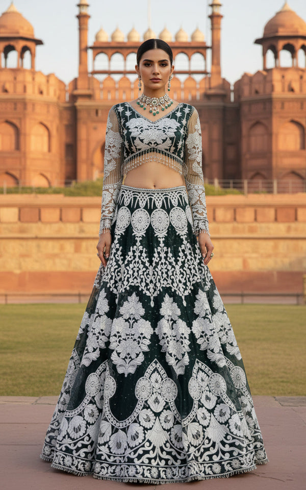 Threads and Motifs | Formal Outfits | Blouse With Lehenga by Threads and Motifs - Designer Dress  - Type : Ladies Clothes - Available at Libayah - 100% Original 
