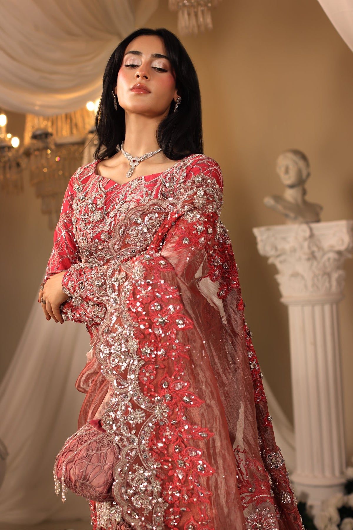 Musferah Saad | Casa Blance |Coral Majesty by Musferah Saad - Designer Dress  - Type : Ladies Clothes - Available at Libayah - 100% Original 