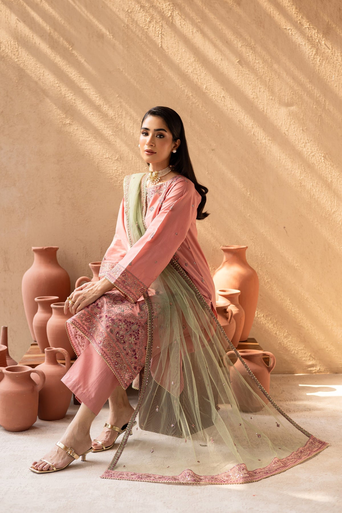 Batik | Nyra Embroidered Summer Solids | Anastasia by Batik - Designer Dress - Type: Ladies Clothes - Available at Libayah - 100% Original