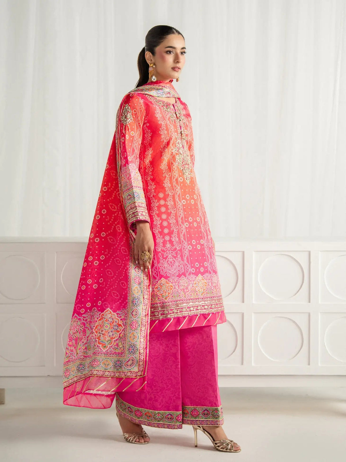 Gulaal | Aira Printed Silk | Marigold Dusk by Gulaal - Designer Dress  - Type : Ladies Clothes - Available at Libayah - 100% Original 