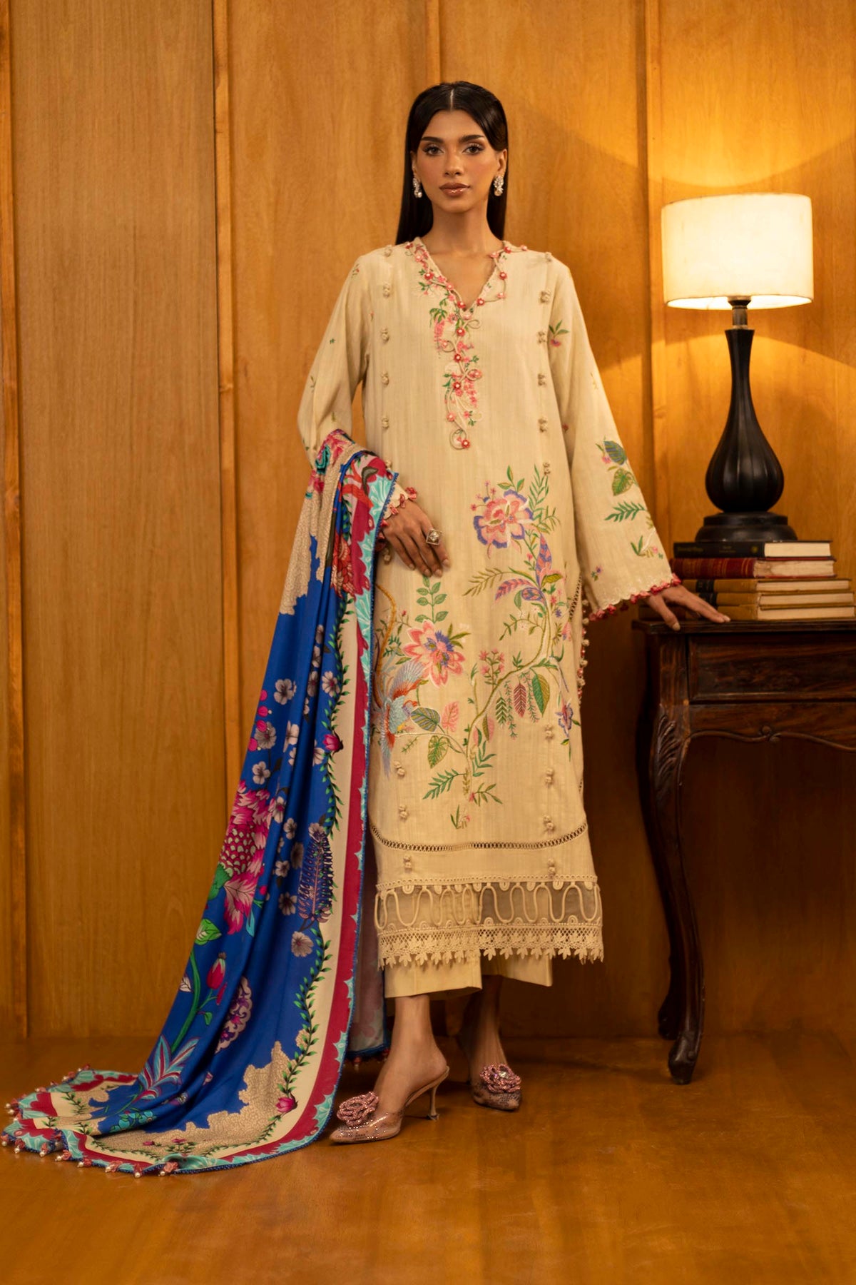 Sana Safinaz | Muzlin Winter 25 | M253-001A by Sana Safinaz - Designer Dress - Type : Ladies Clothes - Available at Libayah - 100% Original 