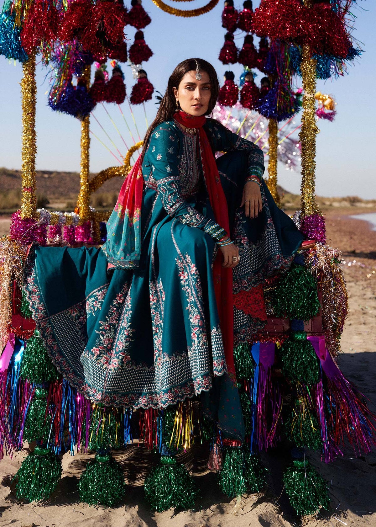 Hussain Rehar | Surkh Eid Pret'25 | Zarqash by Hussain Rehar - Designer Dress  - Type : Ladies Clothes - Available at Libayah - 100% Original 