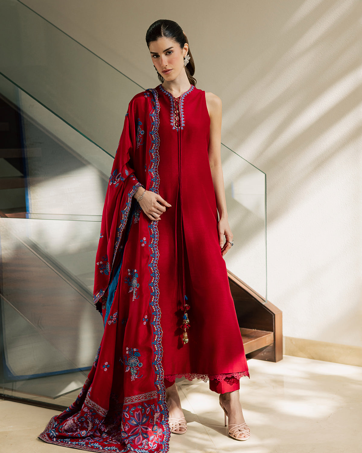 Sadaf Fawad Khan | Eva Luxury Pret 26 | Whip Red by Sadaf Fawad Khan - Designer Dress  - Type : Ladies Clothes - Available at Libayah - 100% Original 