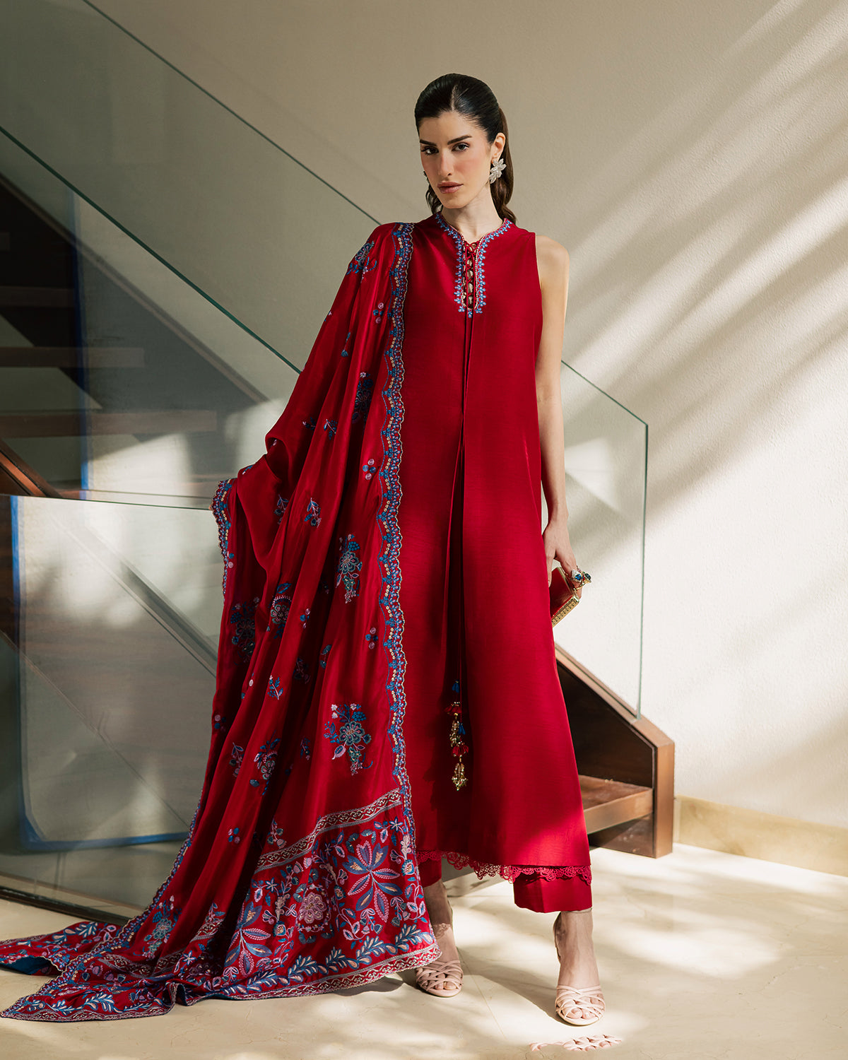 Sadaf Fawad Khan | Eva Luxury Pret 26 | Whip Red by Sadaf Fawad Khan - Designer Dress  - Type : Ladies Clothes - Available at Libayah - 100% Original 