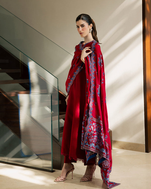 Sadaf Fawad Khan | Eva Luxury Pret 26 | Whip Red by Sadaf Fawad Khan - Designer Dress  - Type : Ladies Clothes - Available at Libayah - 100% Original 