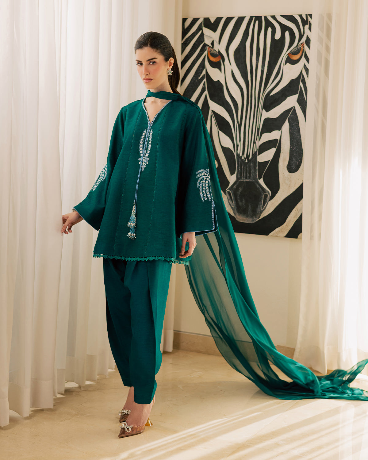 Sadaf Fawad Khan | Eva Luxury Pret 26 | Viridian by Sadaf Fawad Khan - Designer Dress  - Type : Ladies Clothes - Available at Libayah - 100% Original 