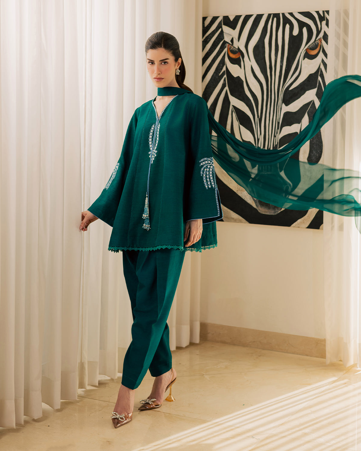 Sadaf Fawad Khan | Eva Luxury Pret 26 | Viridian by Sadaf Fawad Khan - Designer Dress  - Type : Ladies Clothes - Available at Libayah - 100% Original 