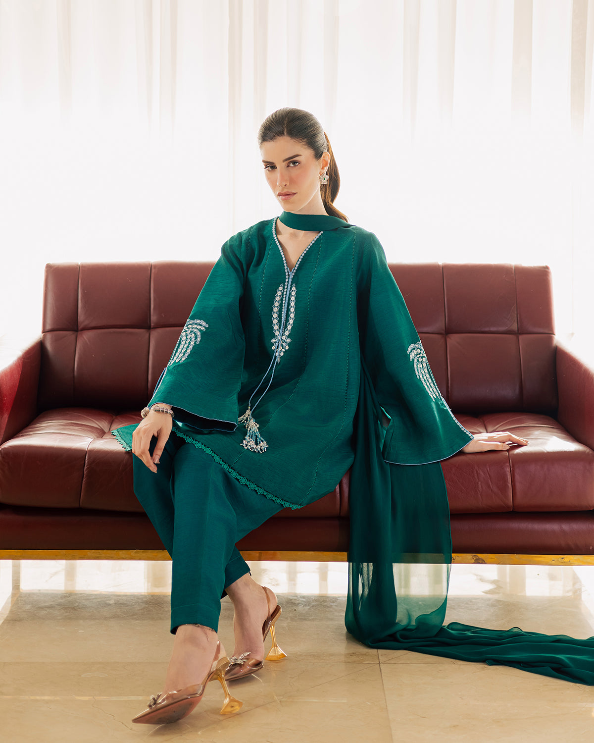 Sadaf Fawad Khan | Eva Luxury Pret 26 | Viridian by Sadaf Fawad Khan - Designer Dress  - Type : Ladies Clothes - Available at Libayah - 100% Original 