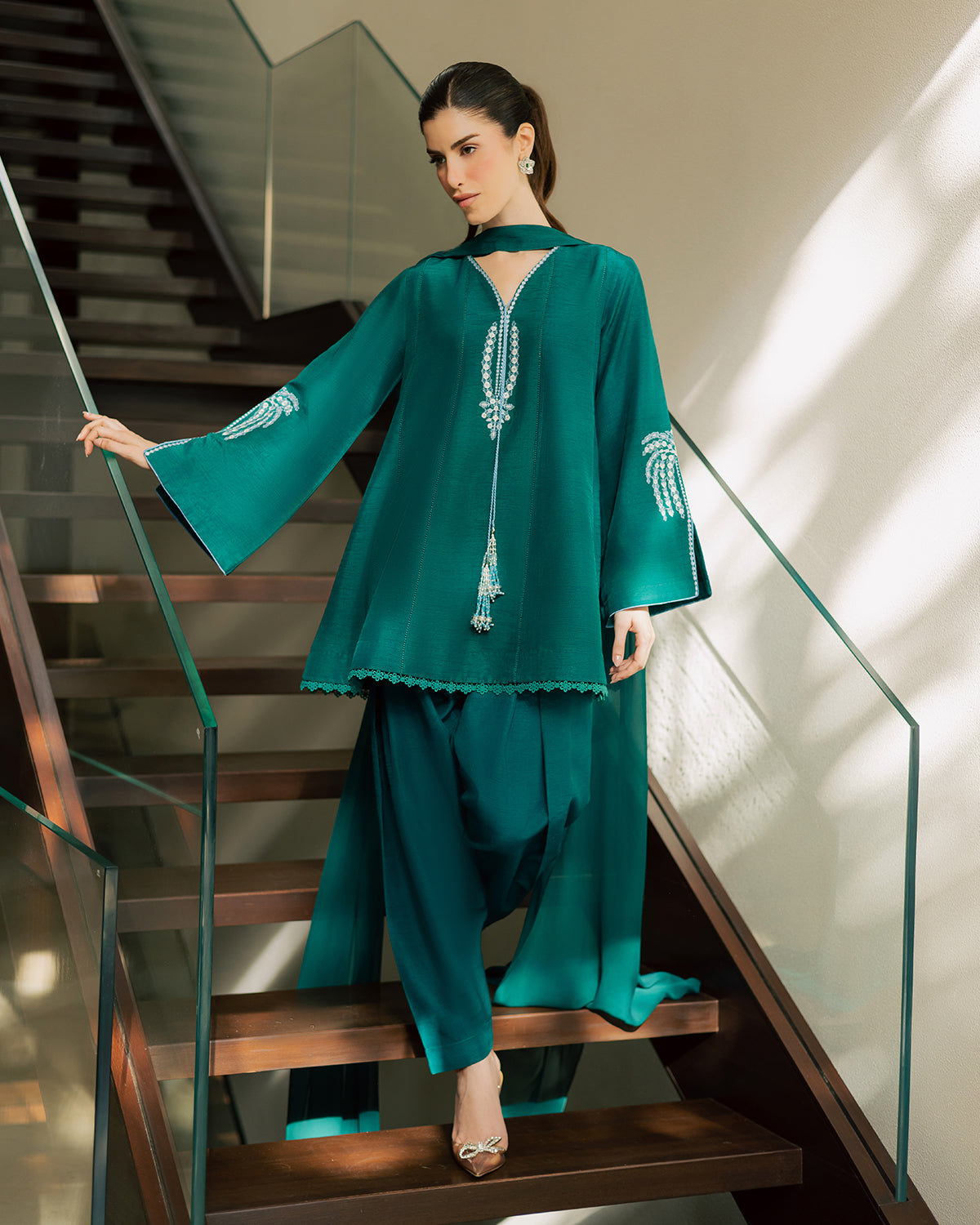 Sadaf Fawad Khan | Eva Luxury Pret 26 | Viridian by Sadaf Fawad Khan - Designer Dress  - Type : Ladies Clothes - Available at Libayah - 100% Original 