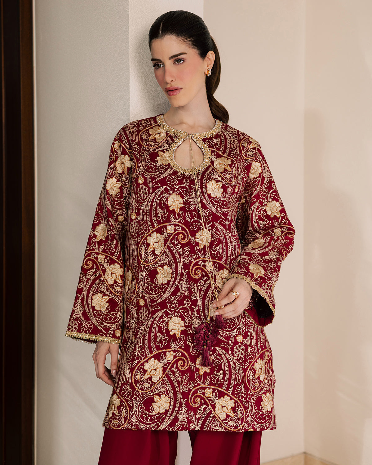 Sadaf Fawad Khan | Eva Luxury Pret 26 | Claret by Sadaf Fawad Khan - Designer Dress  - Type : Ladies Clothes - Available at Libayah - 100% Original 