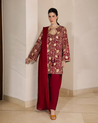 Sadaf Fawad Khan | Eva Luxury Pret 26 | Claret by Sadaf Fawad Khan - Designer Dress  - Type : Ladies Clothes - Available at Libayah - 100% Original 