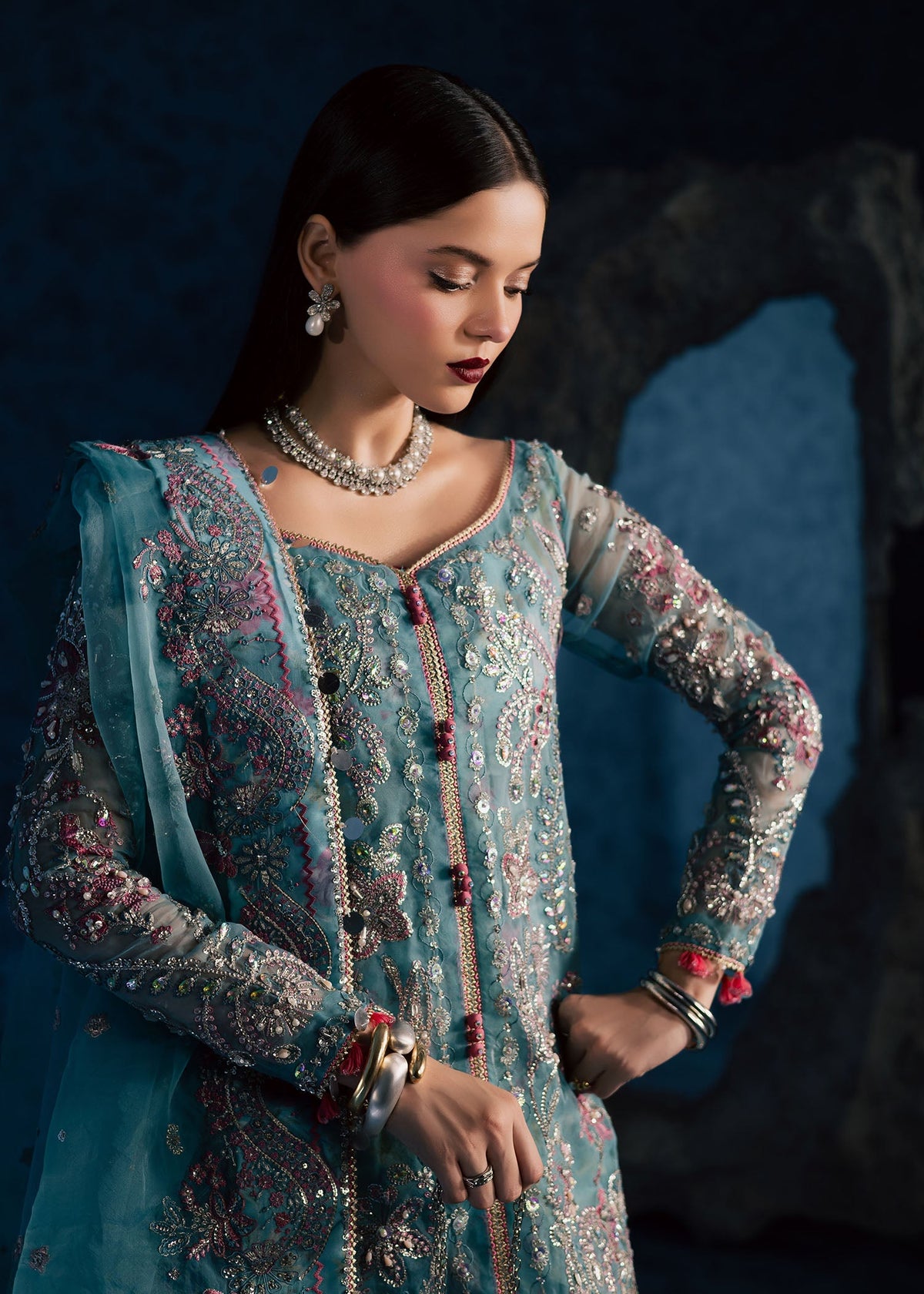 Maria Osama Khan | Lamhay Wedding Festive | NEELUM by Maria Osama Khan - Designer Dress  - Type : Ladies Clothes - Available at Libayah - 100% Original 