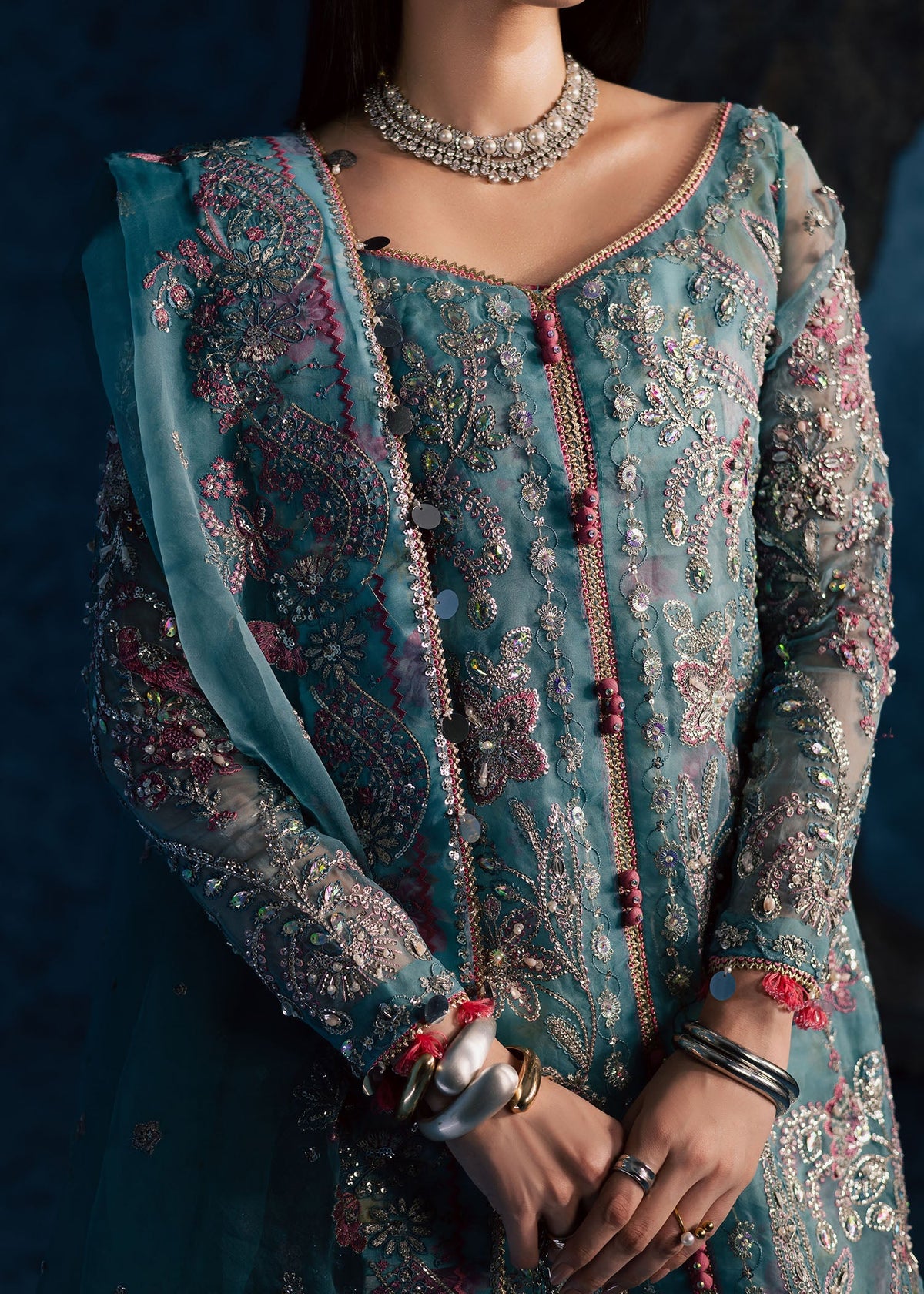 Maria Osama Khan | Lamhay Wedding Festive | NEELUM by Maria Osama Khan - Designer Dress  - Type : Ladies Clothes - Available at Libayah - 100% Original 