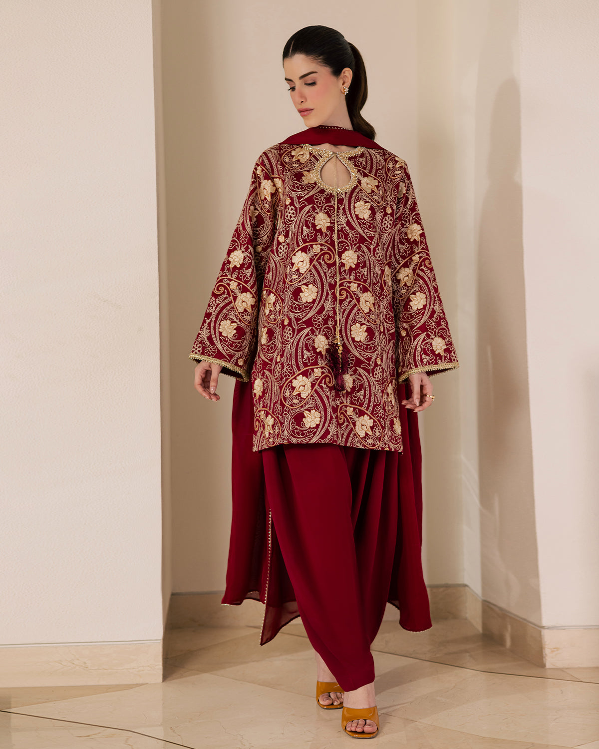 Sadaf Fawad Khan | Eva Luxury Pret 26 | Claret by Sadaf Fawad Khan - Designer Dress  - Type : Ladies Clothes - Available at Libayah - 100% Original 
