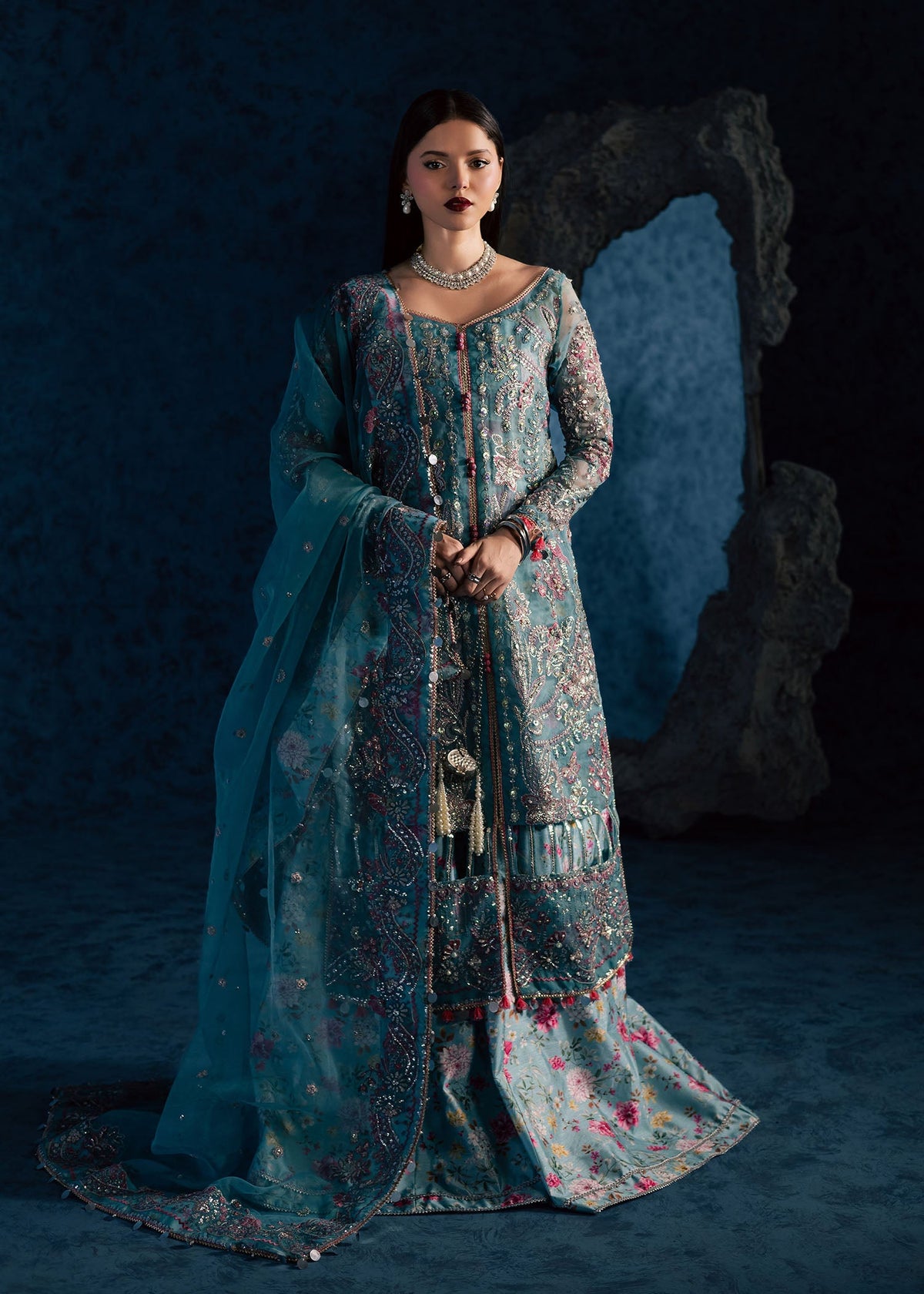Maria Osama Khan | Lamhay Wedding Festive | NEELUM by Maria Osama Khan - Designer Dress  - Type : Ladies Clothes - Available at Libayah - 100% Original 