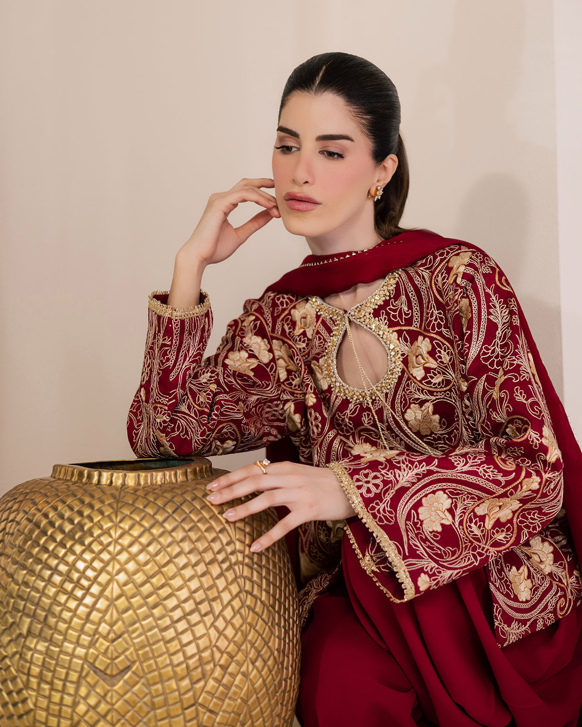 Sadaf Fawad Khan | Eva Luxury Pret 26 | Claret by Sadaf Fawad Khan - Designer Dress  - Type : Ladies Clothes - Available at Libayah - 100% Original 
