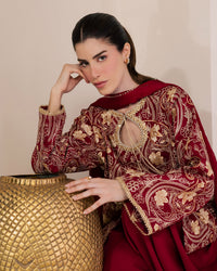 Sadaf Fawad Khan | Eva Luxury Pret 26 | Claret by Sadaf Fawad Khan - Designer Dress  - Type : Ladies Clothes - Available at Libayah - 100% Original 