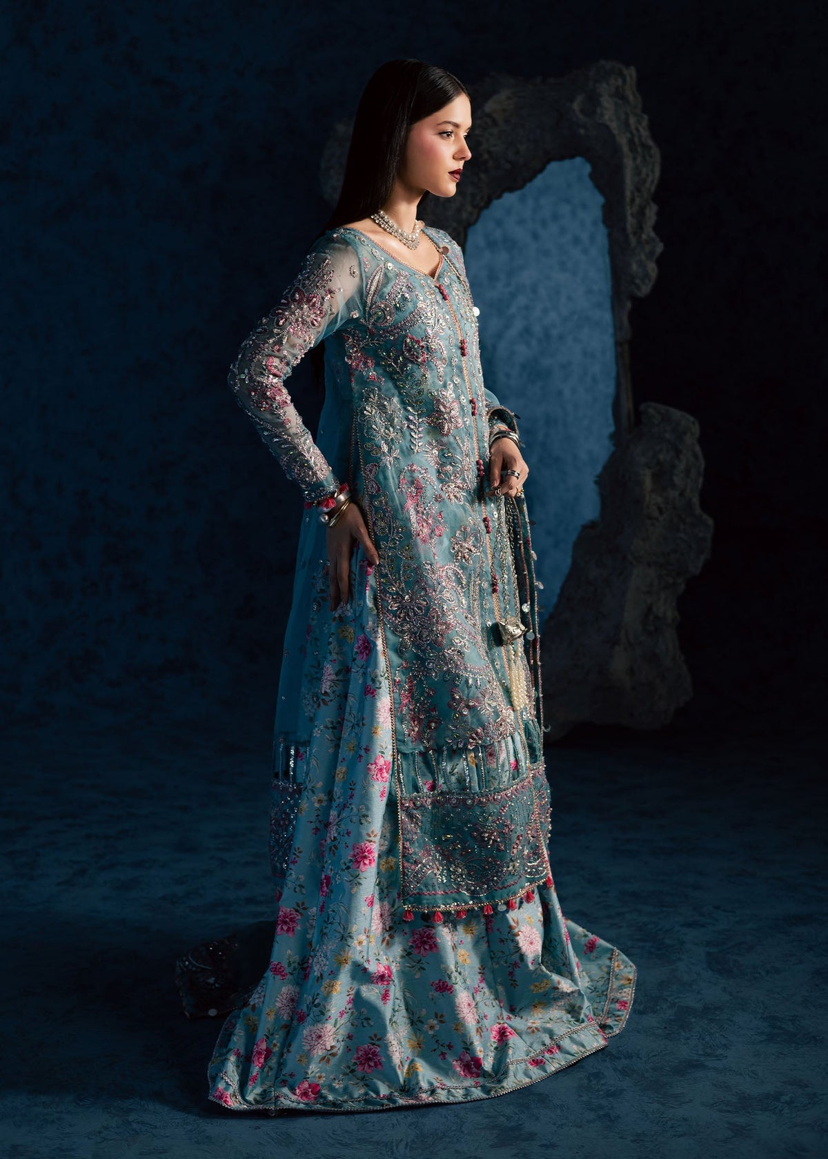 Maria Osama Khan | Lamhay Wedding Festive | NEELUM by Maria Osama Khan - Designer Dress  - Type : Ladies Clothes - Available at Libayah - 100% Original 