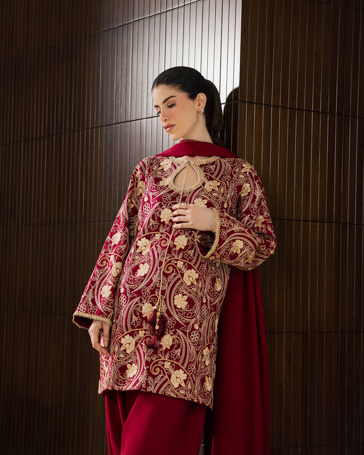Sadaf Fawad Khan | Eva Luxury Pret 26 | Claret by Sadaf Fawad Khan - Designer Dress  - Type : Ladies Clothes - Available at Libayah - 100% Original 