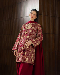 Sadaf Fawad Khan | Eva Luxury Pret 26 | Claret by Sadaf Fawad Khan - Designer Dress  - Type : Ladies Clothes - Available at Libayah - 100% Original 