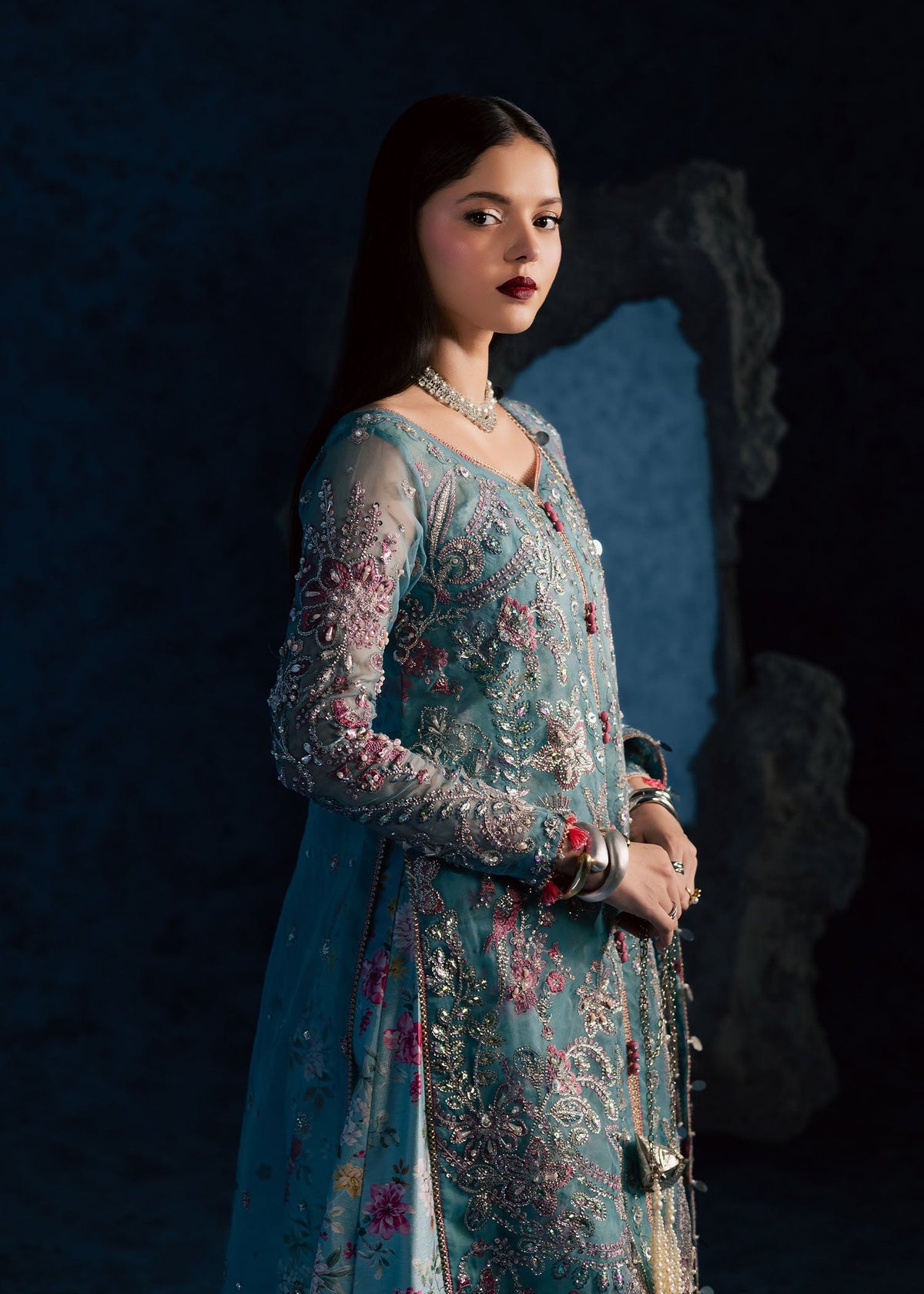 Maria Osama Khan | Lamhay Wedding Festive | NEELUM by Maria Osama Khan - Designer Dress  - Type : Ladies Clothes - Available at Libayah - 100% Original 
