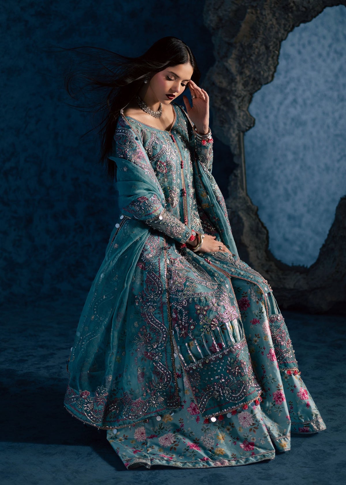 Maria Osama Khan | Lamhay Wedding Festive | NEELUM by Maria Osama Khan - Designer Dress  - Type : Ladies Clothes - Available at Libayah - 100% Original 