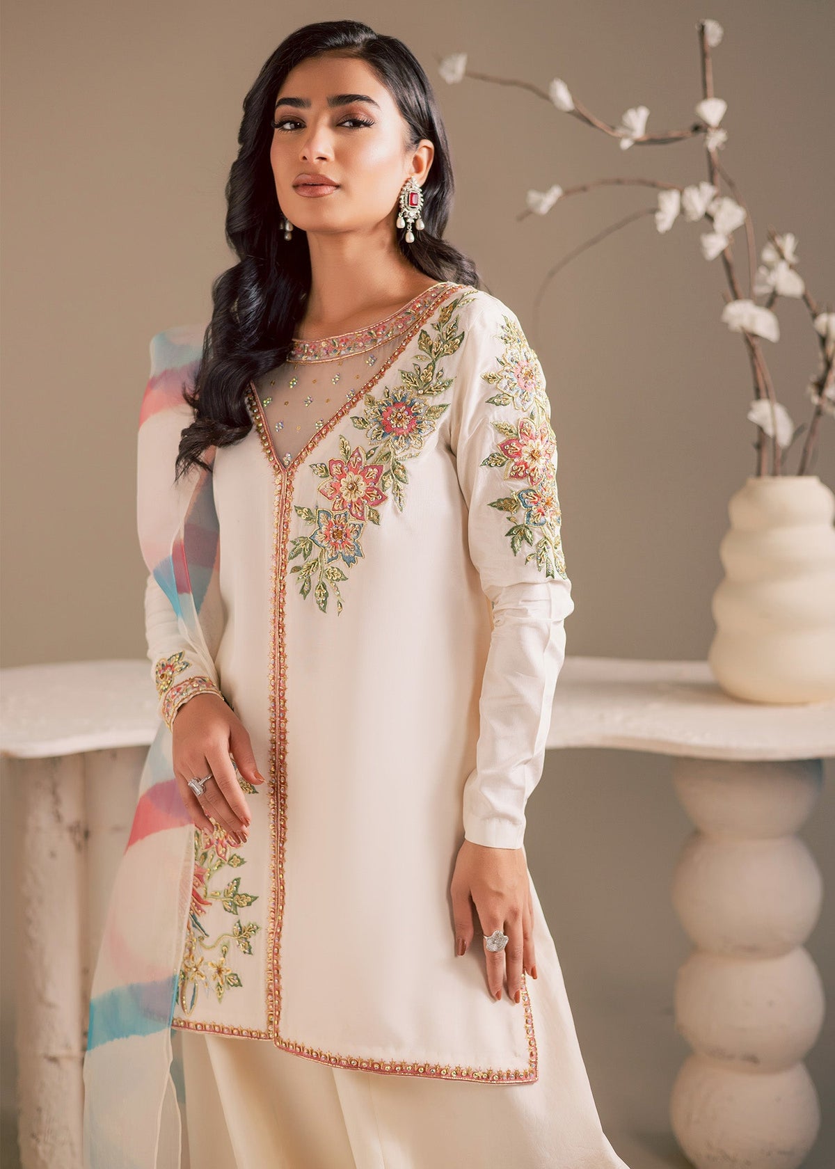 Maria Osama Khan | Noir Bliss Luxury Formals | Pearl Whisper by Maria Osama Khan - Designer Dress  - Type : Ladies Clothes - Available at Libayah - 100% Original 