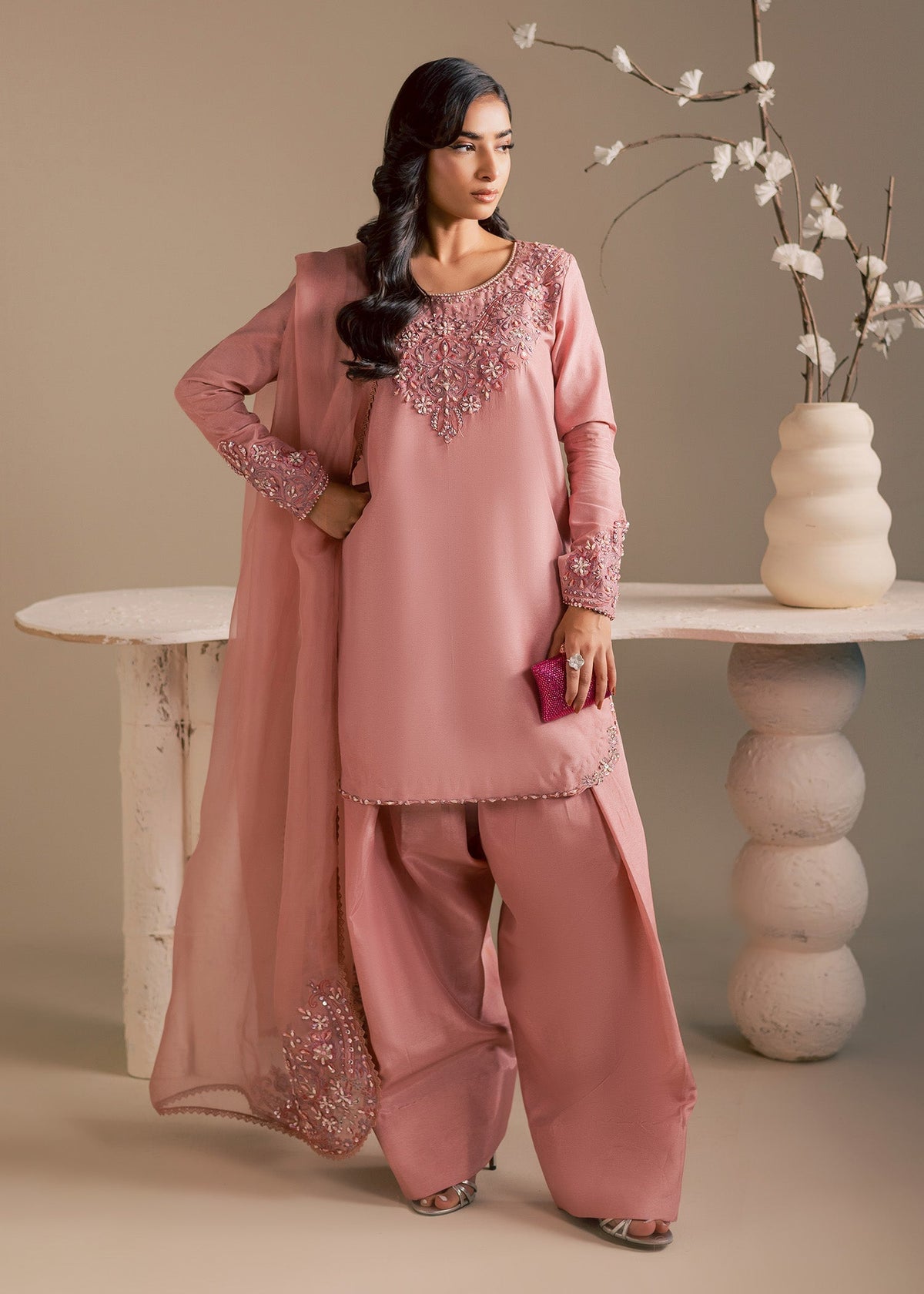 Maria Osama Khan | Noir Bliss Luxury Formals | Blush Dew by Maria Osama Khan - Designer Dress  - Type : Ladies Clothes - Available at Libayah - 100% Original 