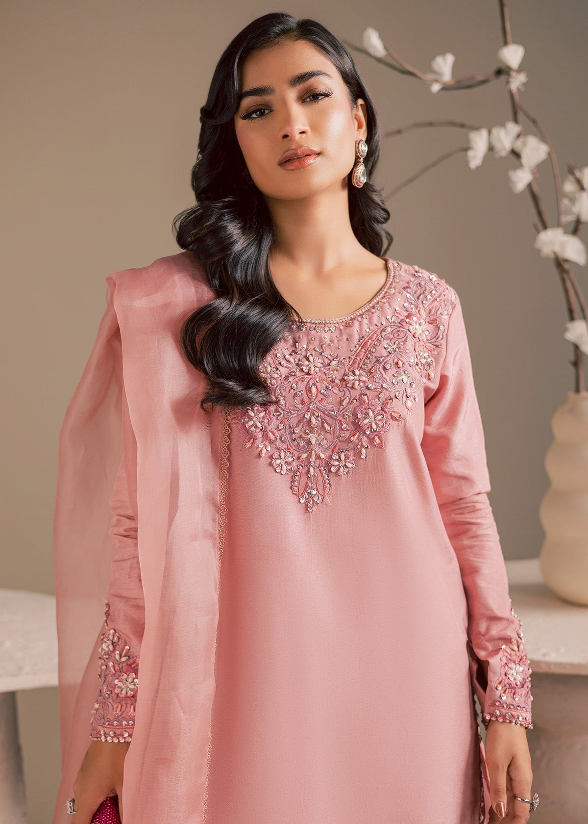 Maria Osama Khan | Noir Bliss Luxury Formals | Blush Dew by Maria Osama Khan - Designer Dress  - Type : Ladies Clothes - Available at Libayah - 100% Original 
