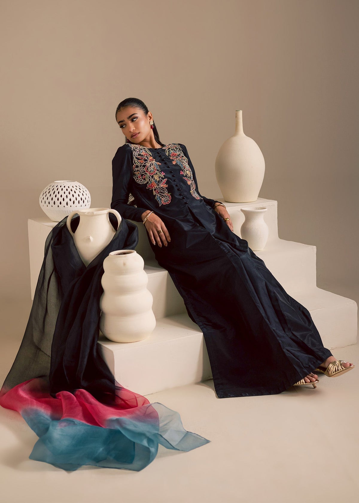 Maria Osama Khan | Noir Bliss Luxury Formals | Midnight Noir by Maria Osama Khan - Designer Dress  - Type : Ladies Clothes - Available at Libayah - 100% Original 