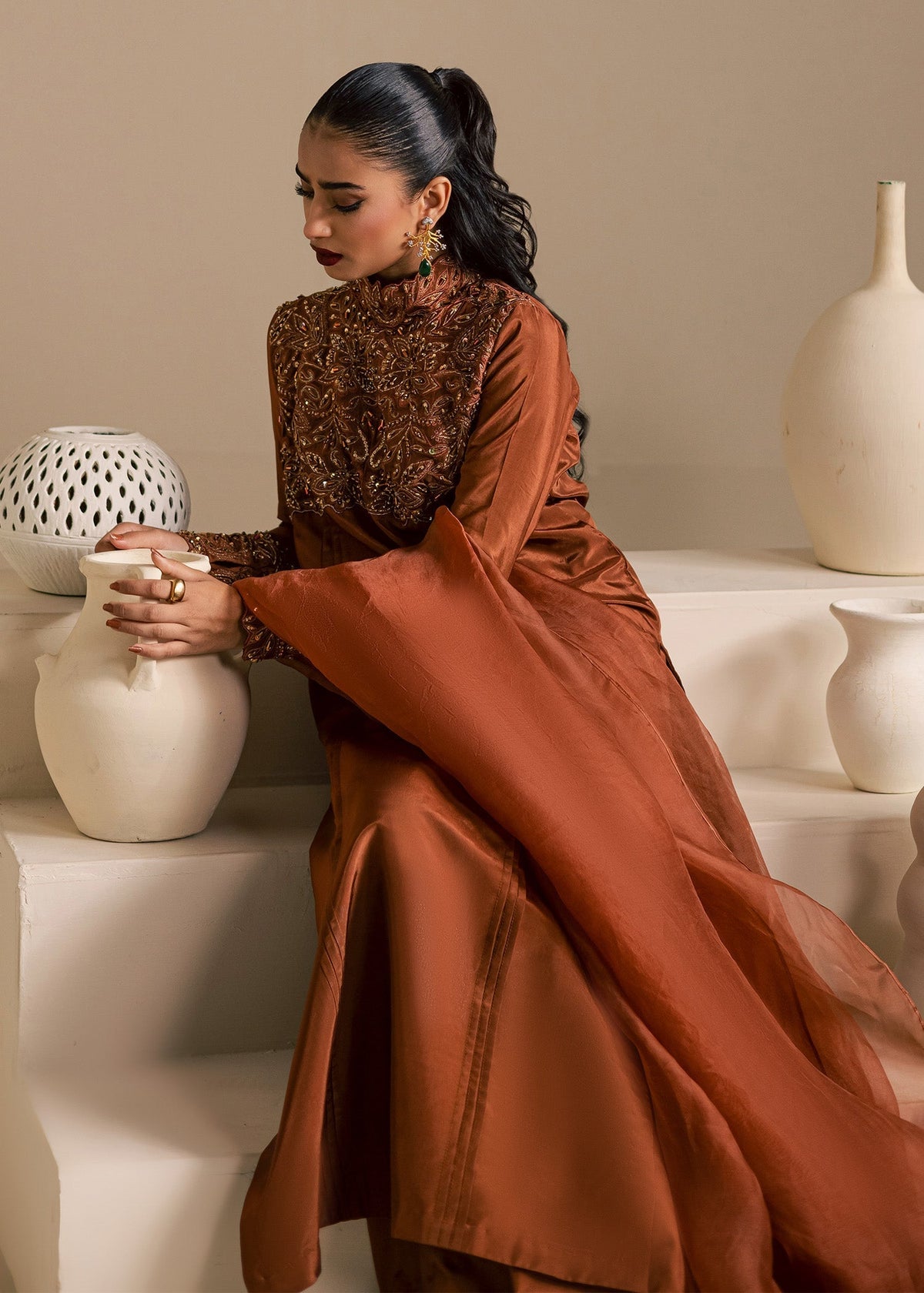 Maria Osama Khan | Noir Bliss Luxury Formals | Coco Dusk by Maria Osama Khan - Designer Dress  - Type : Ladies Clothes - Available at Libayah - 100% Original 