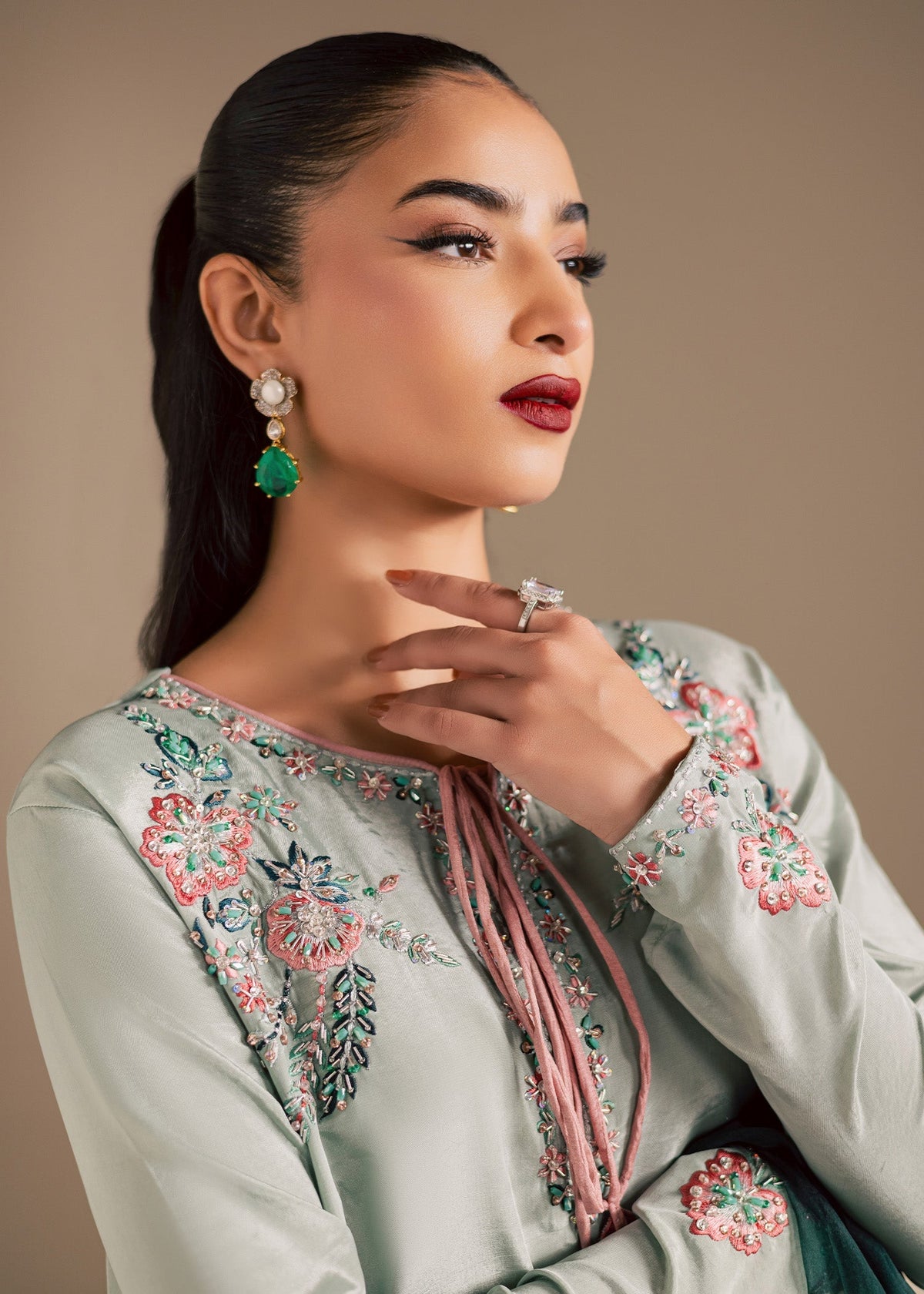 Maria Osama Khan | Noir Bliss Luxury Formals | Ash Mist by Maria Osama Khan - Designer Dress  - Type : Ladies Clothes - Available at Libayah - 100% Original 