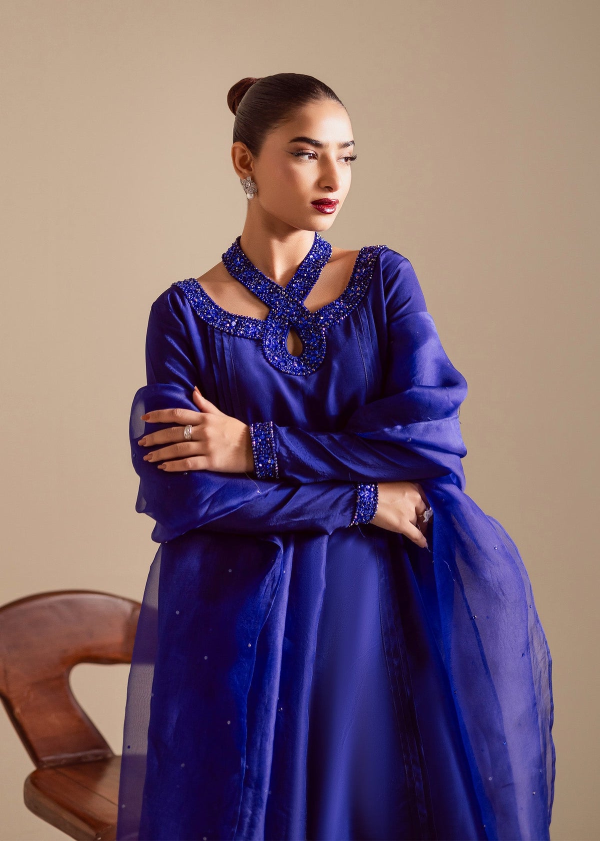 Maria Osama Khan | Noir Bliss Luxury Formals | Majestic Noir by Maria Osama Khan - Designer Dress  - Type : Ladies Clothes - Available at Libayah - 100% Original 