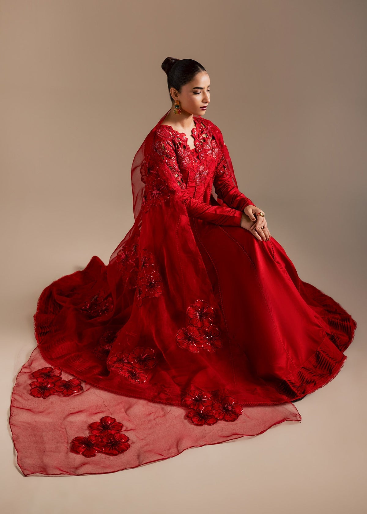 Maria Osama Khan | Noir Bliss Luxury Formals | Scarlet Mirage by Maria Osama Khan - Designer Dress  - Type : Ladies Clothes - Available at Libayah - 100% Original 