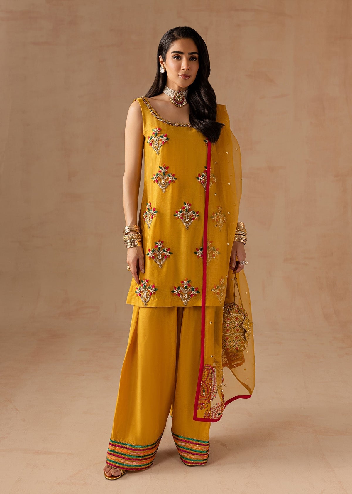 Maria Osama Khan | Noir Bliss Luxury Formals | Marigold Muse by Maria Osama Khan - Designer Dress - Type: Ladies Clothes - Available at Libayah - 100% Original