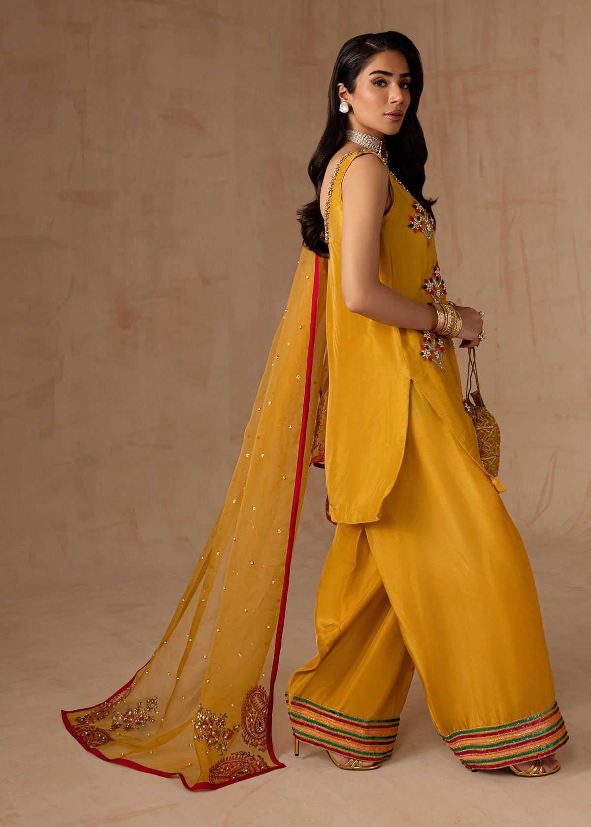 Maria Osama Khan | Noir Bliss Luxury Formals | Marigold Muse by Maria Osama Khan - Designer Dress - Type: Ladies Clothes - Available at Libayah - 100% Original
