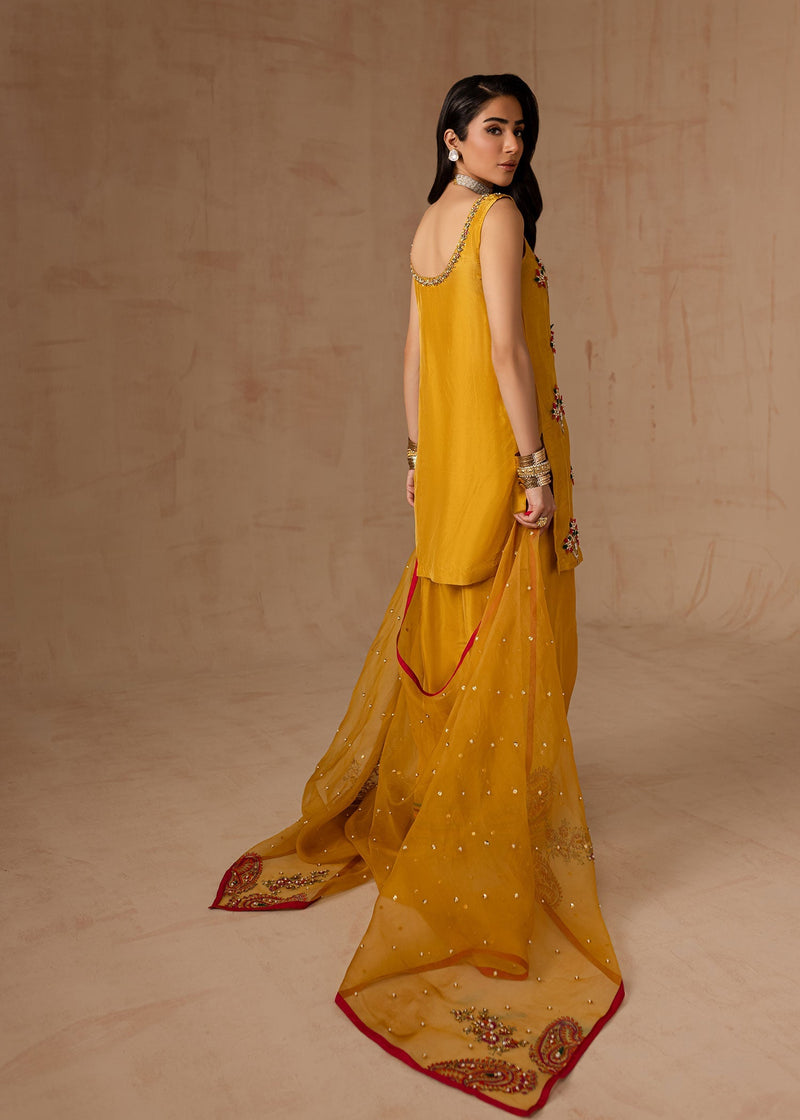 Maria Osama Khan | Noir Bliss Luxury Formals | Marigold Muse by Maria Osama Khan - Designer Dress - Type: Ladies Clothes - Available at Libayah - 100% Original