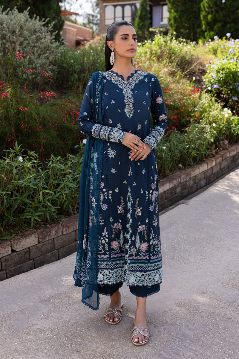 Qalamkar | Q Line Lawn 25 | QM-01 Bleu by Qalamkar - Designer Dress - Type: Ladies Clothes - Available at Libayah - 100% Original