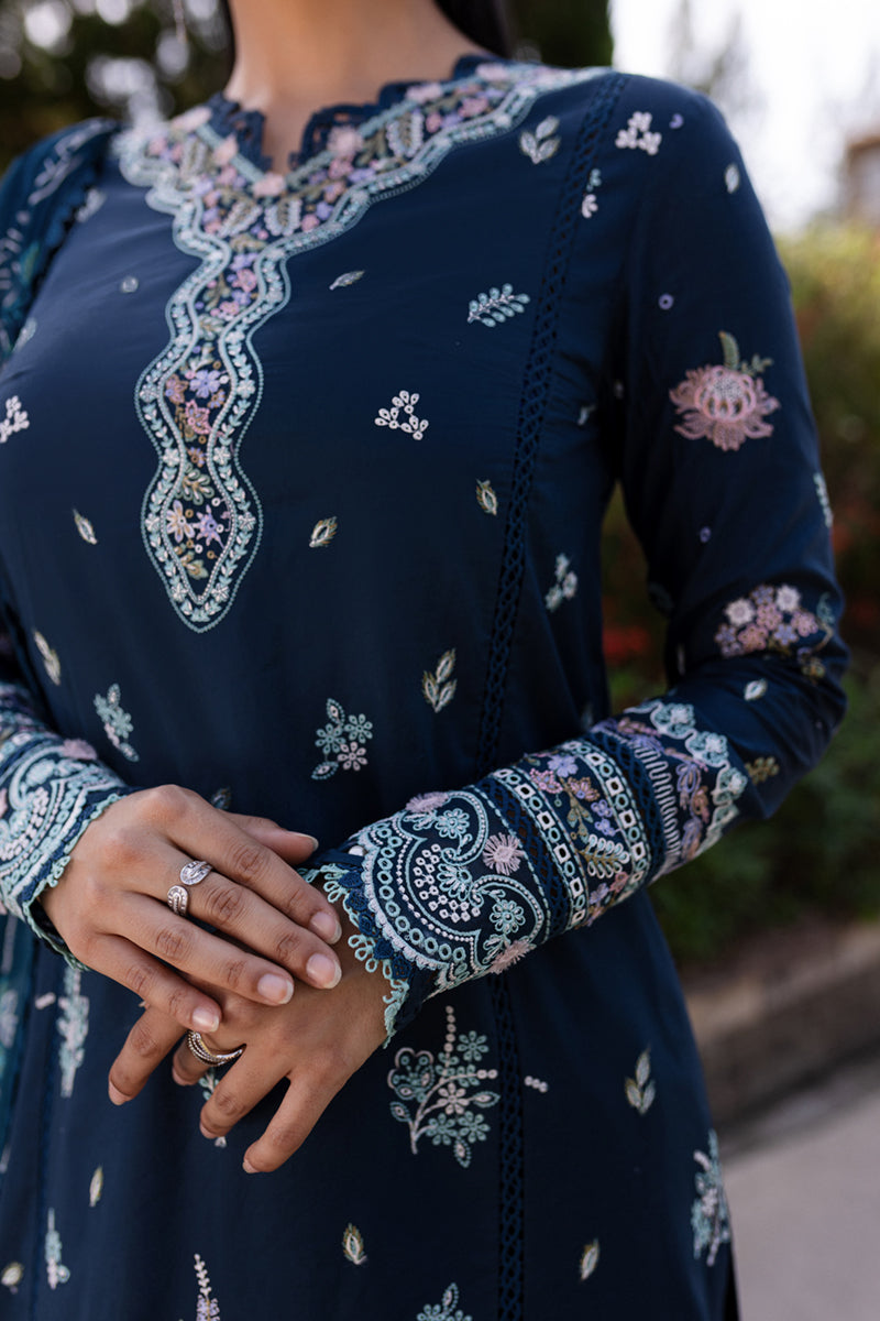 Qalamkar | Q Line Lawn 25 | QM-01 Bleu by Qalamkar - Designer Dress - Type: Ladies Clothes - Available at Libayah - 100% Original