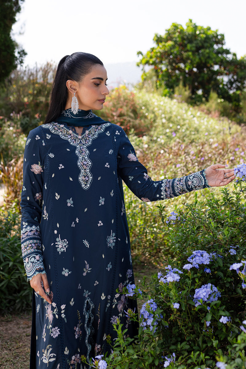 Qalamkar | Q Line Lawn 25 | QM-01 Bleu by Qalamkar - Designer Dress - Type: Ladies Clothes - Available at Libayah - 100% Original