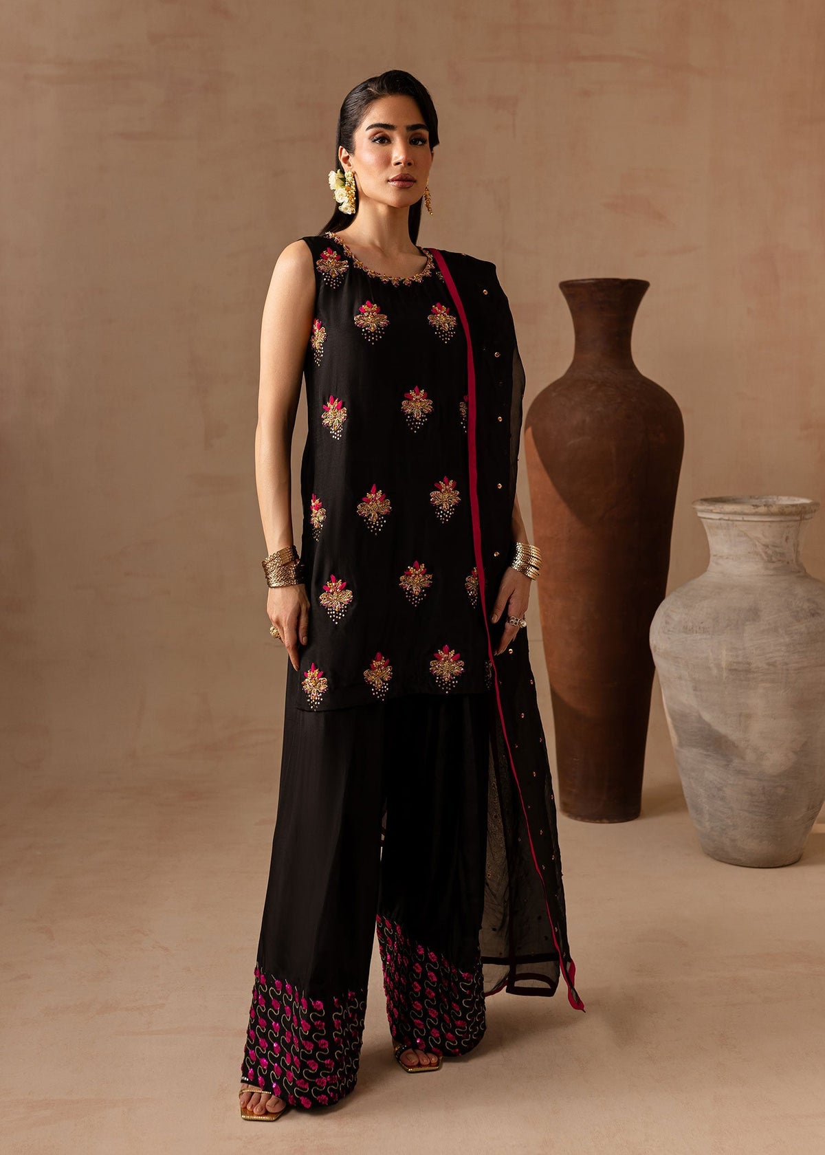 Maria Osama Khan | Noir Bliss Luxury Formals | Charcoal Charm by Maria Osama Khan - Designer Dress - Type: Ladies Clothes - Available at Libayah - 100% Original