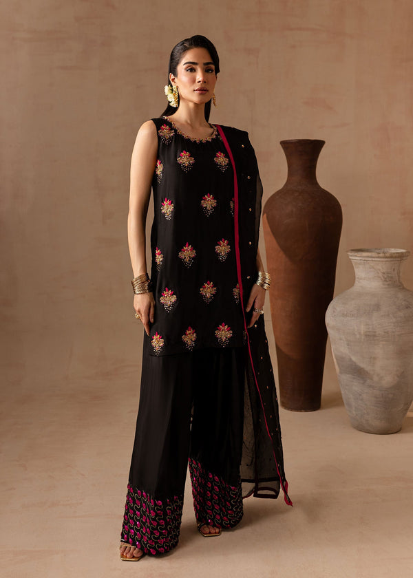 Maria Osama Khan | Noir Bliss Luxury Formals | Charcoal Charm by Maria Osama Khan - Designer Dress - Type: Ladies Clothes - Available at Libayah - 100% Original