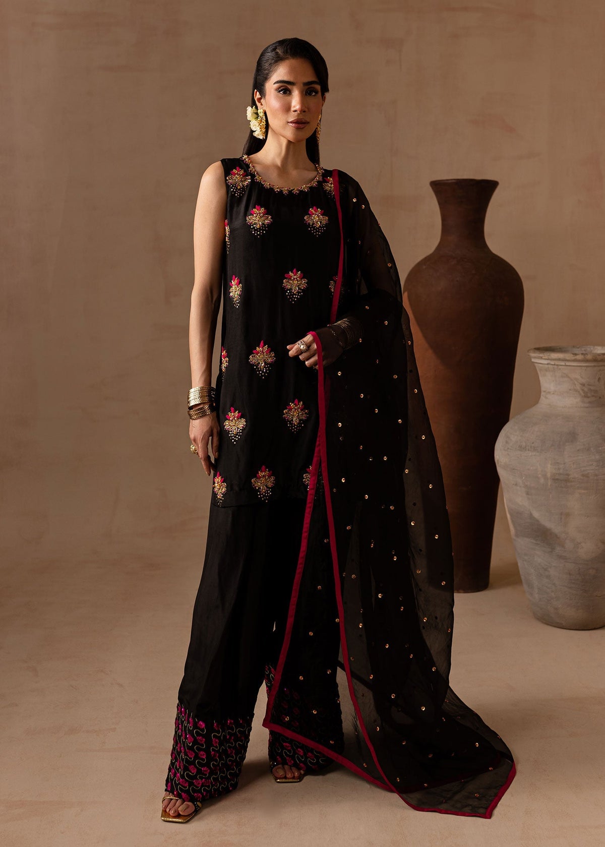 Maria Osama Khan | Noir Bliss Luxury Formals | Charcoal Charm by Maria Osama Khan - Designer Dress - Type: Ladies Clothes - Available at Libayah - 100% Original