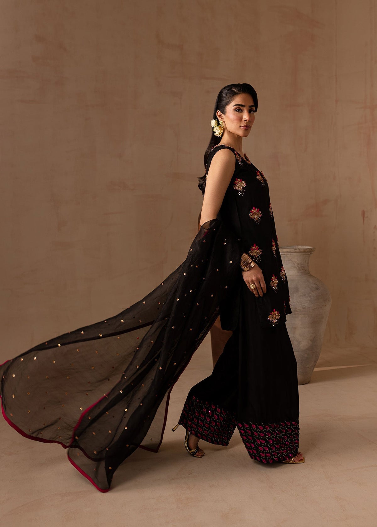 Maria Osama Khan | Noir Bliss Luxury Formals | Charcoal Charm by Maria Osama Khan - Designer Dress - Type: Ladies Clothes - Available at Libayah - 100% Original