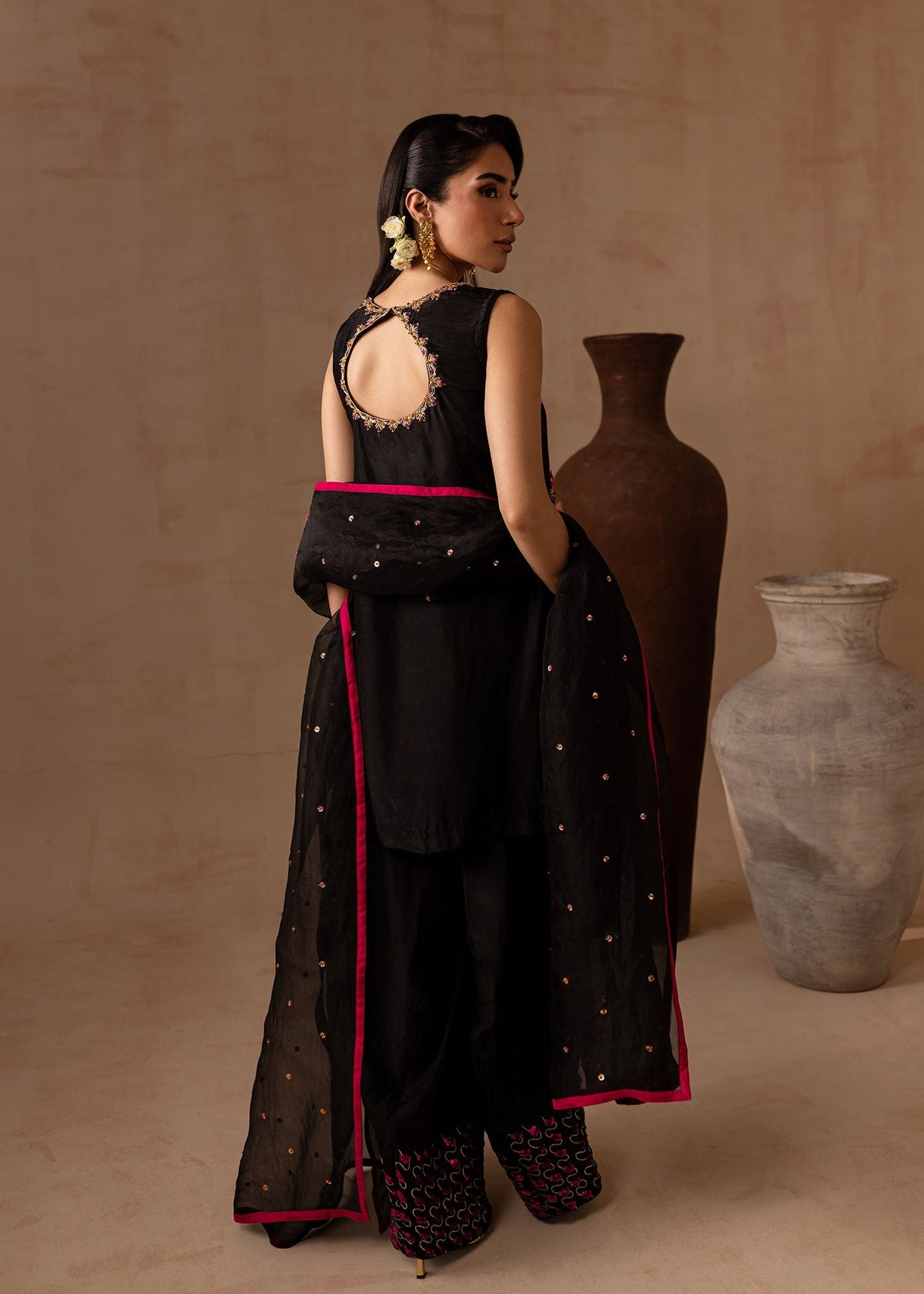 Maria Osama Khan | Noir Bliss Luxury Formals | Charcoal Charm by Maria Osama Khan - Designer Dress - Type: Ladies Clothes - Available at Libayah - 100% Original